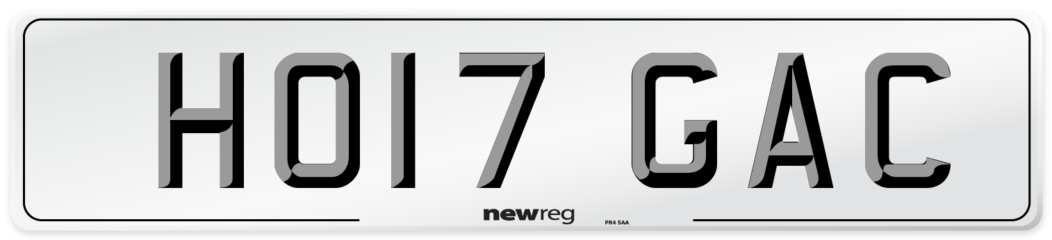HO17 GAC Number Plate from New Reg